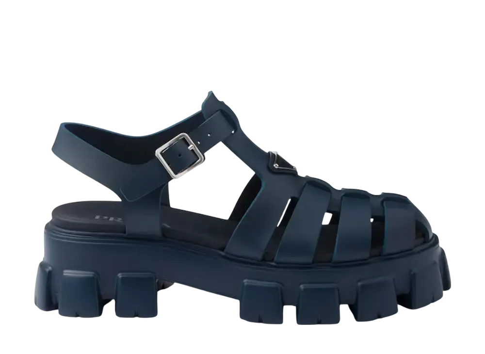プラダ モノリス ラバー サンダル "ネイビー"