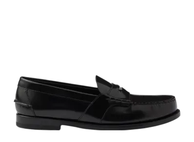 PRADA Brushed Leather Loafers "Black"