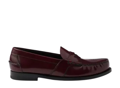 PRADA Brushed Leather Loafers "Bordeaux"
