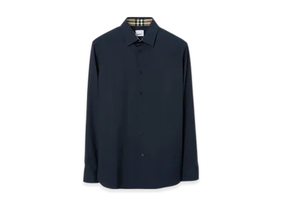 Burberry Stretch Cotton Shirt "Navy"