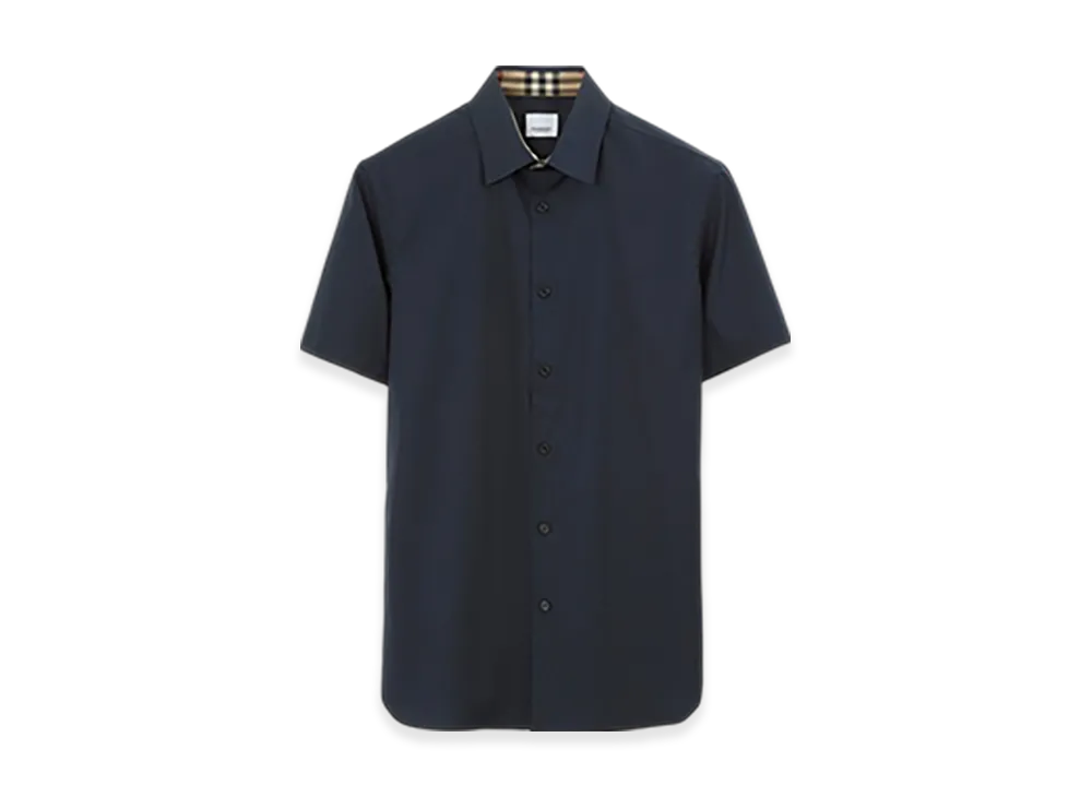 Burberry Stretch Cotton Shirt "Navy"