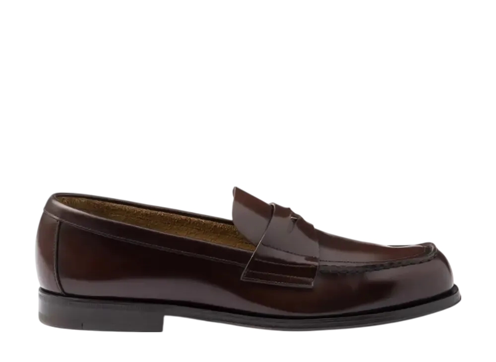 プラダ ブラッシュドレザー ローファー "ブラウン"