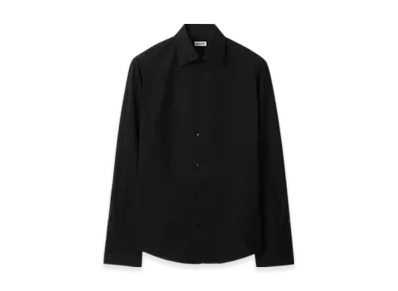 Burberry Slim Fit Cotton Silk Tuxedo Shirt "Black"