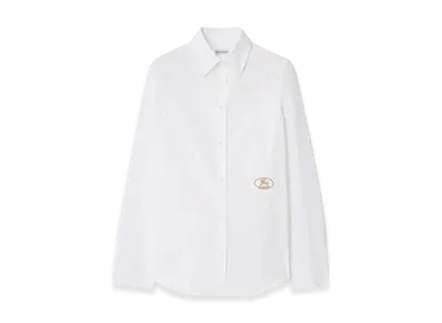 Burberry Slim Fit Cotton Poplin Shirt "White"