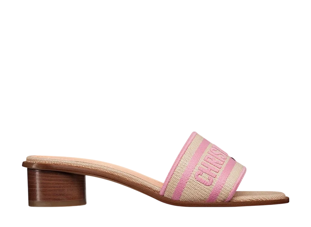 【DIOR】25CP＊Dioriviera Dway ヒールスライド 35MM ラフィア Dior Women's Dioriviera Dway Heeled Slide Raffia