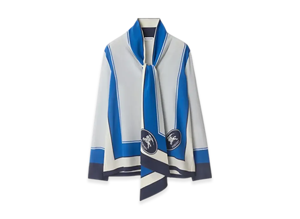 Burberry Slim Fit Night Stamp Box Silk Scarf Shirt "Ink"