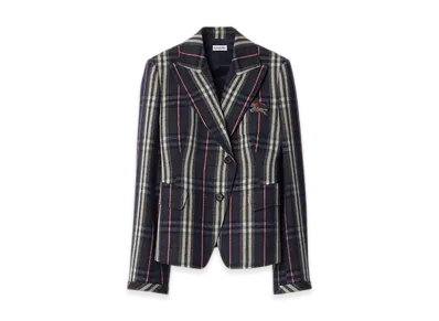 Burberry Check Wool Tailored Jacket "Donkey/Field"
