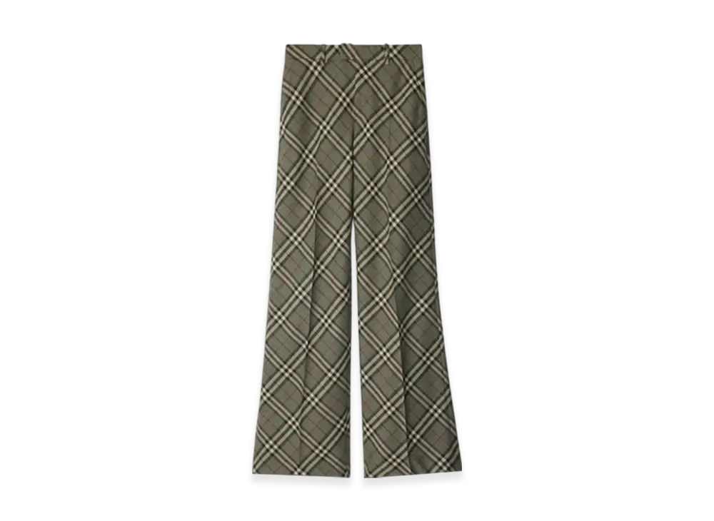Burberry Check Wool Tailored Trousers "Crater"