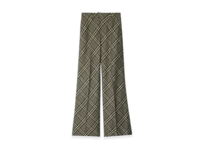Burberry Check Wool Tailored Trousers "Crater"