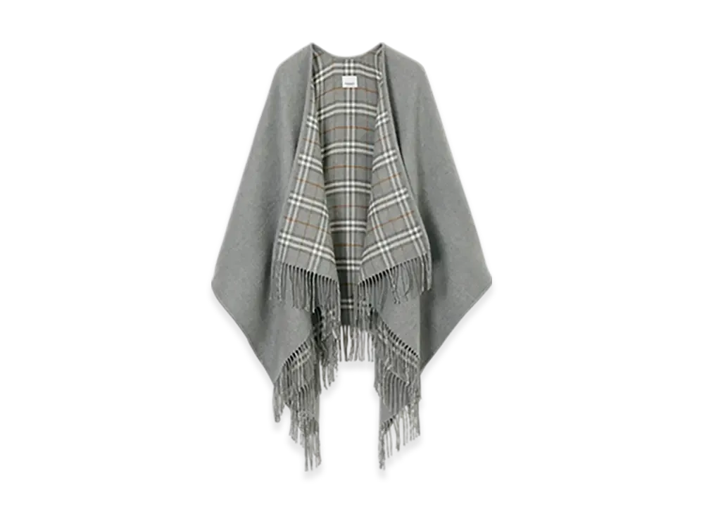 Burberry Check Wool Reversible Cape "Grey"