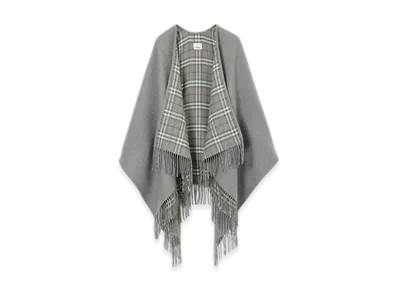Burberry Check Wool Reversible Cape "Grey"