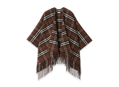 Burberry Check Wool Cashmere Cape "Treacle"