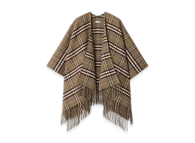 Burberry Check Wool Cashmere Cape "Vole"