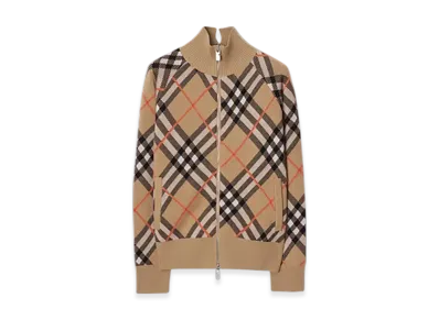 Burberry Check Wool Mohair Blend Jacket "Sand"