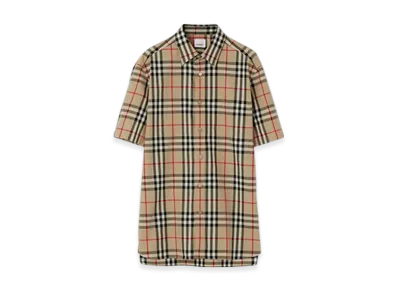 Burberry Check Cotton Shirt "Sand"