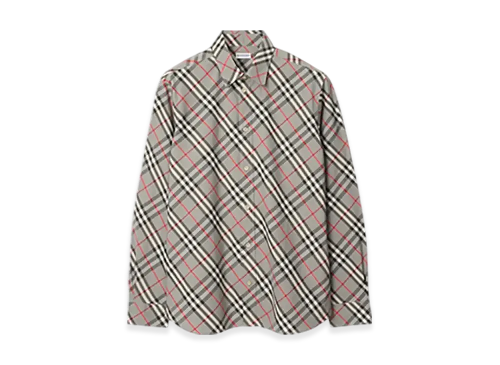 Burberry Check Cotton Shirt "Mauve Grey"