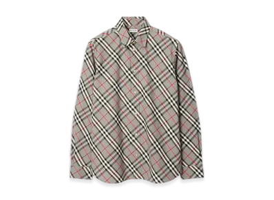 Burberry Check Cotton Shirt "Mauve Grey"