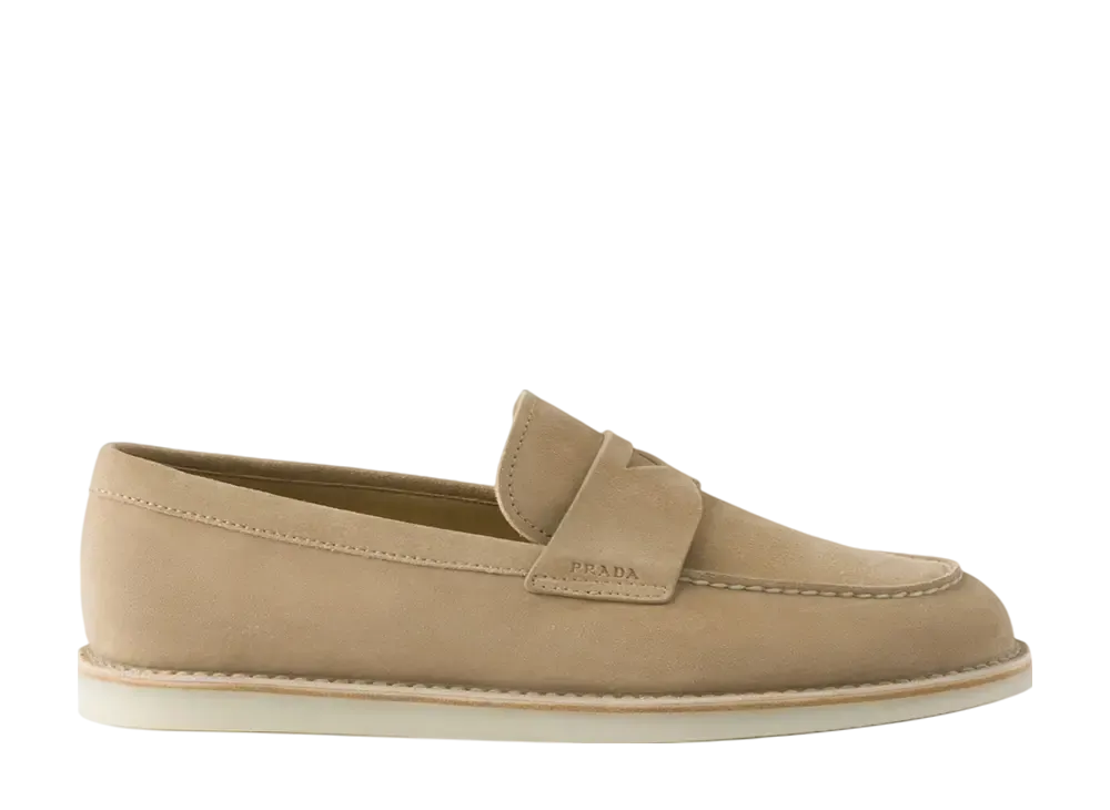 プラダ ブリーチド スエード ローファー "ベージュ"