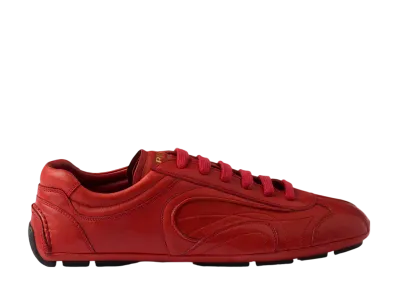 PRADA Montecarlo Re-Edition 2005 Antiqued Nappa Leather Sneakers "Red"