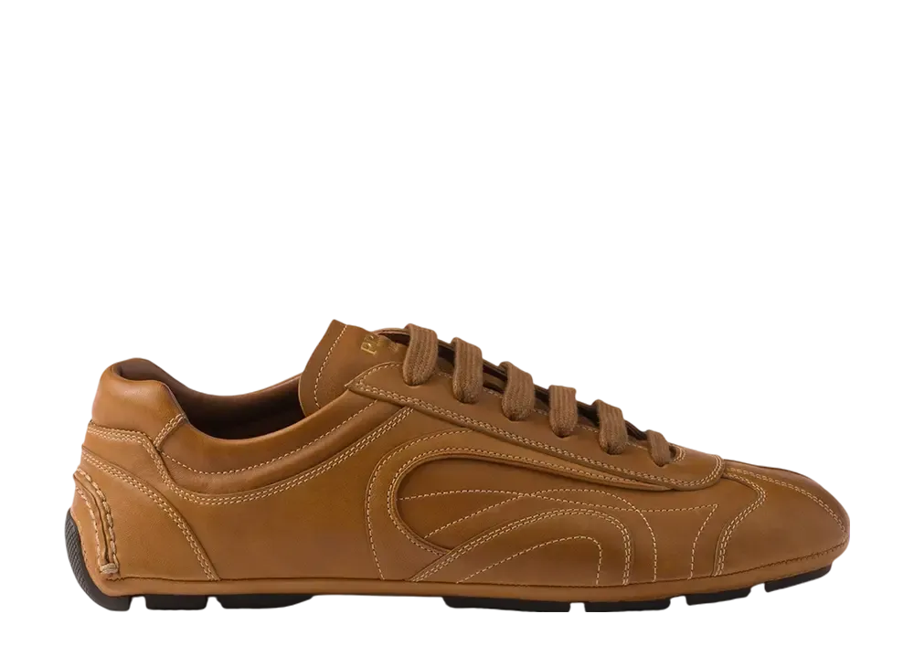 プラダ モンテカルロ リエディション2005 アンティーク ナッパレザー スニーカー "キャメル"