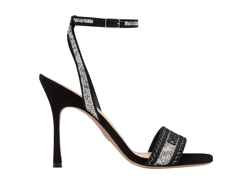 Dior Women's Dway Heel Sandal Embroidered Cotton 