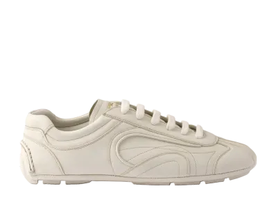 PRADA Montecarlo Re-Edition 2005 Antiqued Nappa Leather Sneakers "Off White"