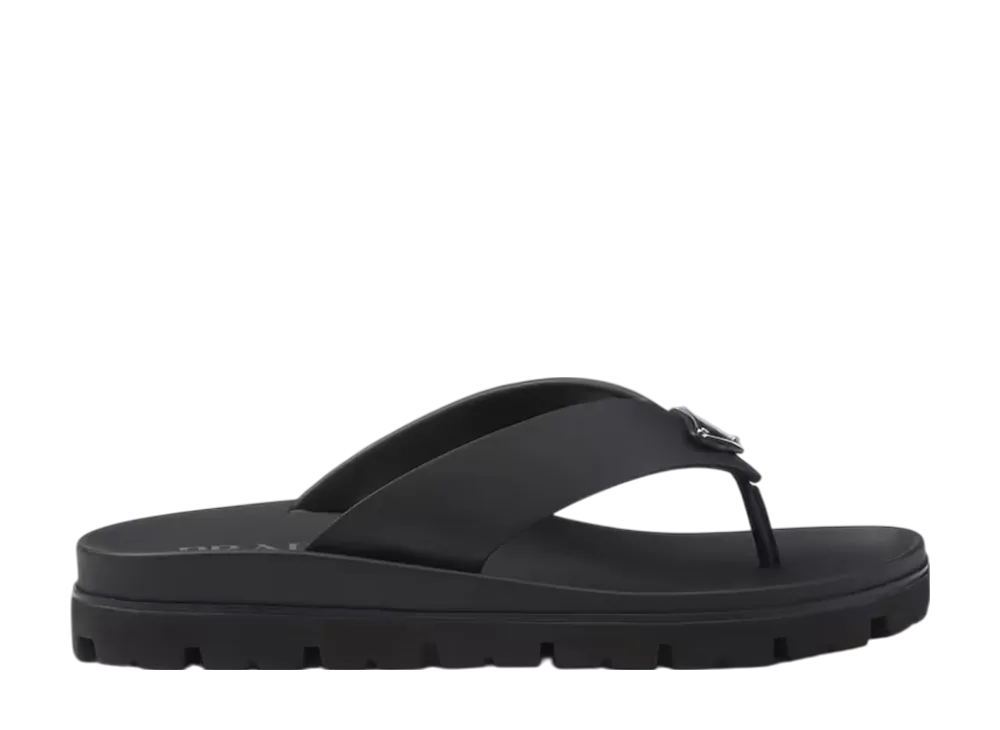 プラダ ラバー トングサンダル "ブラック"