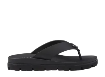 PRADA Rubber Thong Sandals "Black"