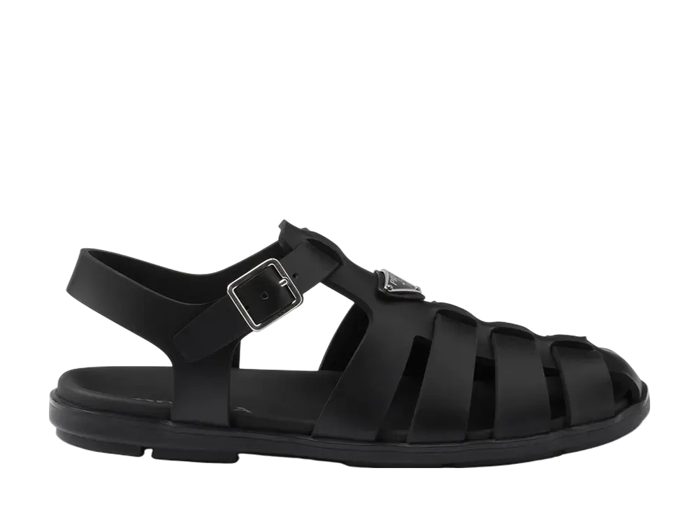 プラダ ラバー フィッシャーマンサンダル "ブラック"