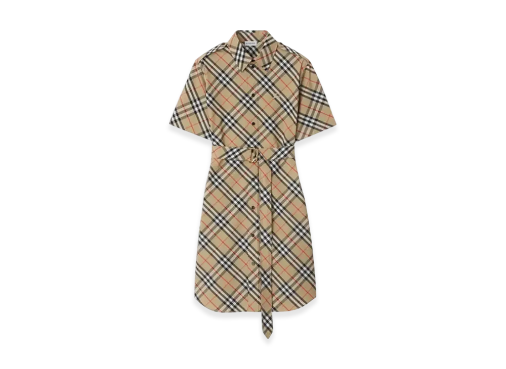 Burberry Check Cotton Shirt Dress "Sand"