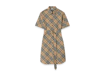 Burberry Check Cotton Shirt Dress "Sand"