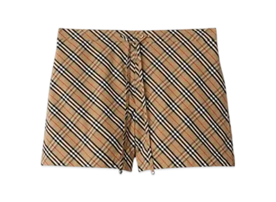 Burberry Check Cotton Pyjama Shorts "Sand"