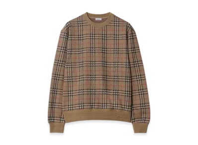 Burberry Check Cotton Blend Sweater "Nuts"