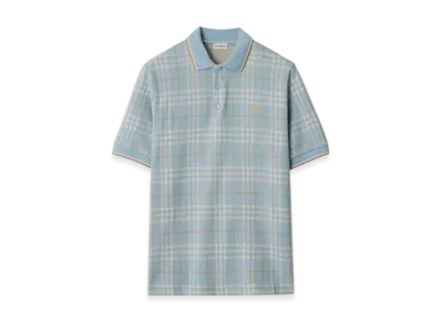Burberry Check Cotton Polo Shirt "Fog"