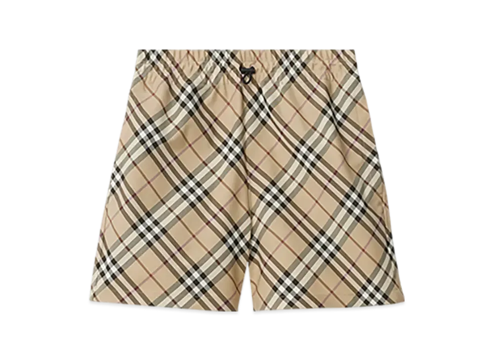 Burberry Check Short Pants "Alabaster"