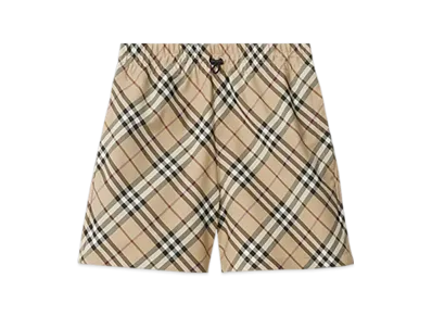 Burberry Check Short Pants "Alabaster"