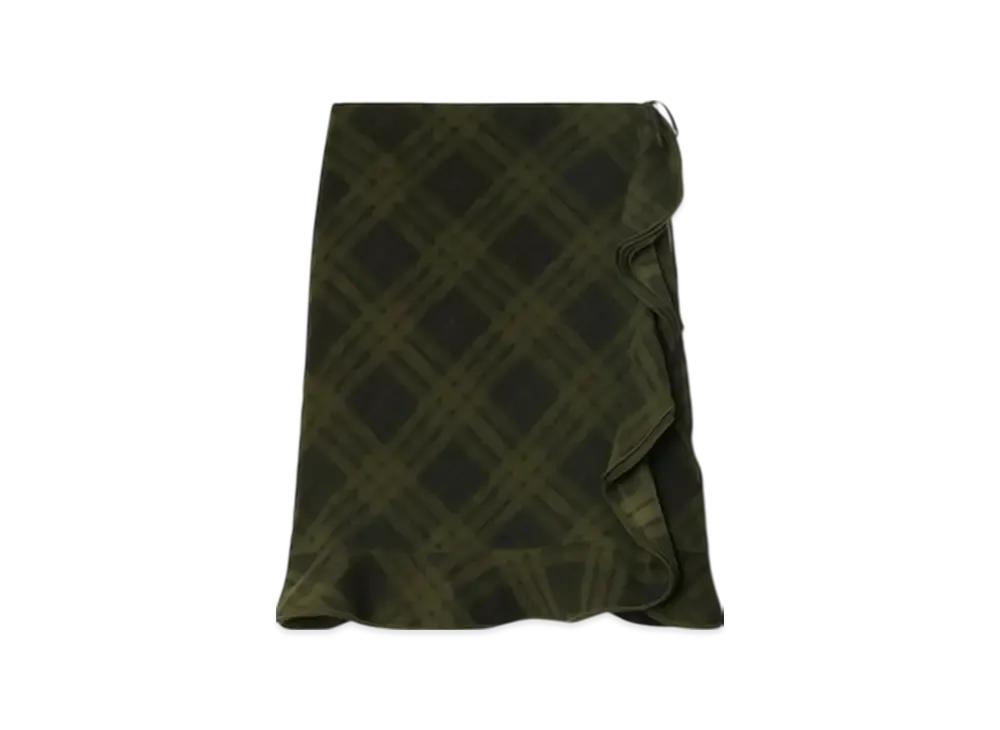 Burberry Check Silk Wrap Skirt "Oil"