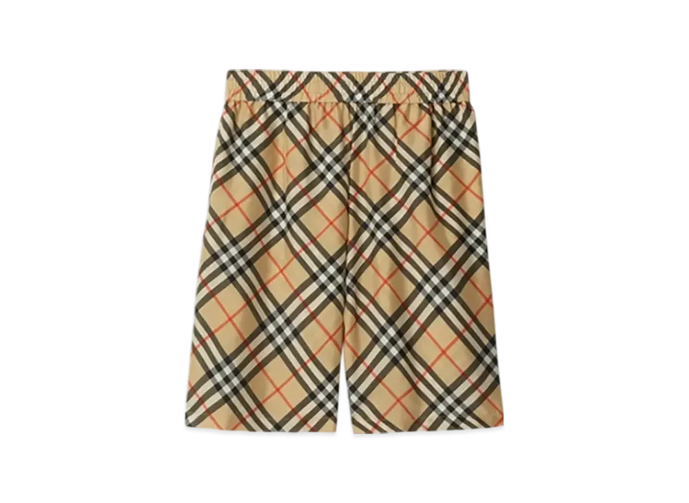 Burberry Check Silk Shorts "Sand"