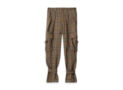 Burberry Check Silk Blend Cargo Trousers "Blush"