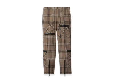 Burberry Check Silk Blend Cargo Trousers "Brush"