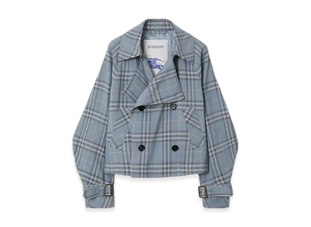 Burberry Check Silk Blend Trench Jacket "Gale"