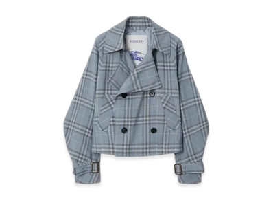 Burberry Check Silk Blend Trench Jacket "Gale"