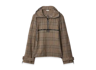 Burberry Check Silk Blend Half-zip Jacket "Brush"