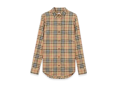 Burberry Check Stretch-cotton Shirt "Archive Beige"