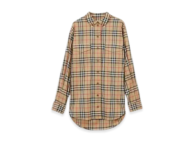 Burberry Check Stretch-cotton Shirt "Archive Beige"
