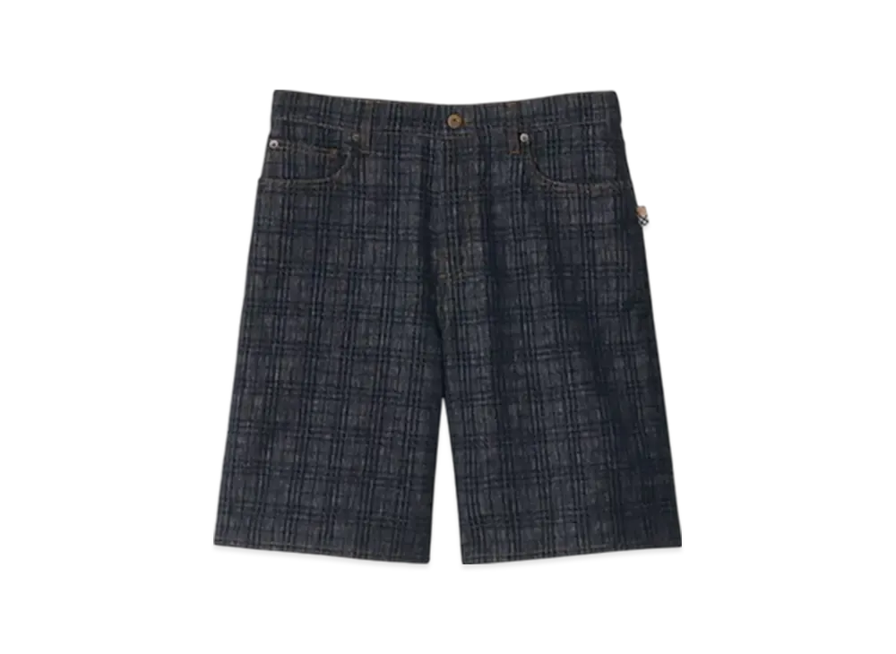 Burberry Check Denim Shorts "Indigo"