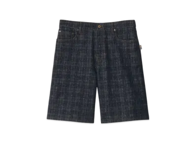 Burberry Check Denim Shorts "Indigo"