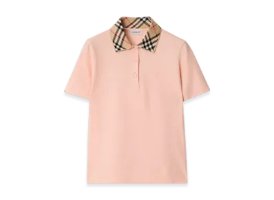 Burberry Check Collar Cotton Polo Shirt "Bouquet"