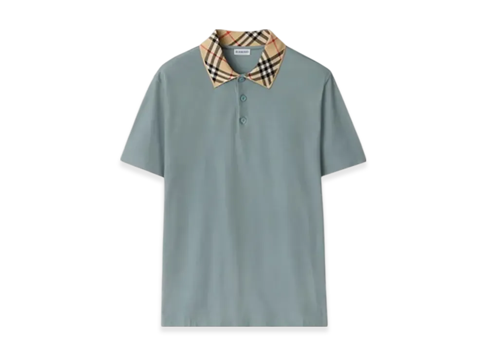 Burberry Check Collar Cotton Polo Shirt "Gale"