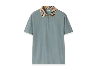Burberry Check Collar Cotton Polo Shirt "Gale"